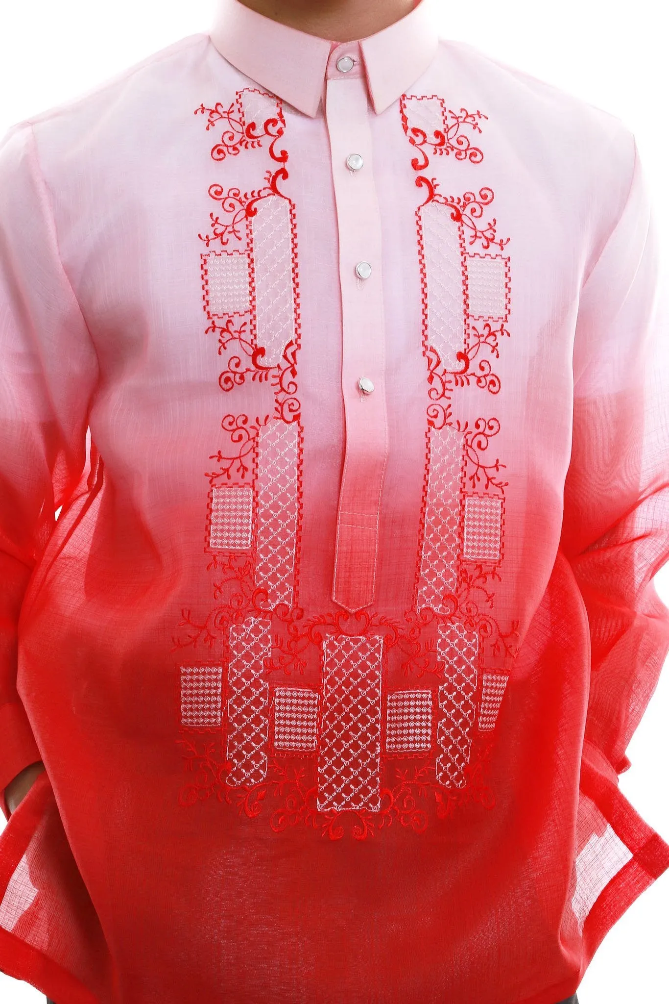 MC05 - MADE-TO-ORDER - Cocoon Pina Barong Tagalog Red