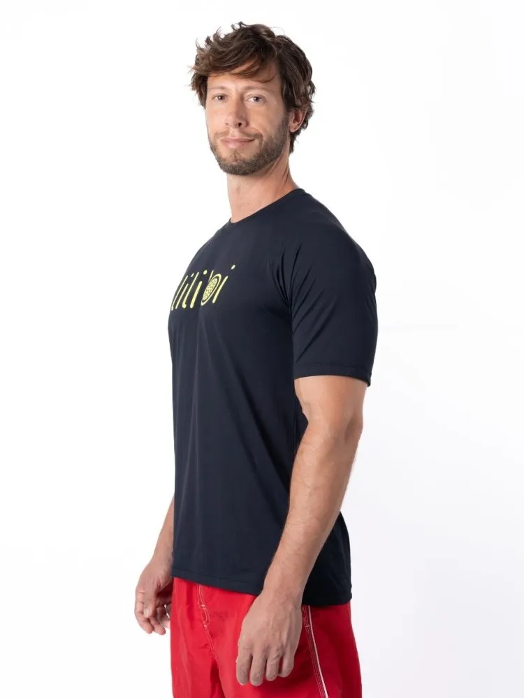 Men's Dri-Fit T-Shirt with LILIKOI logo - BLACK / YELLOW