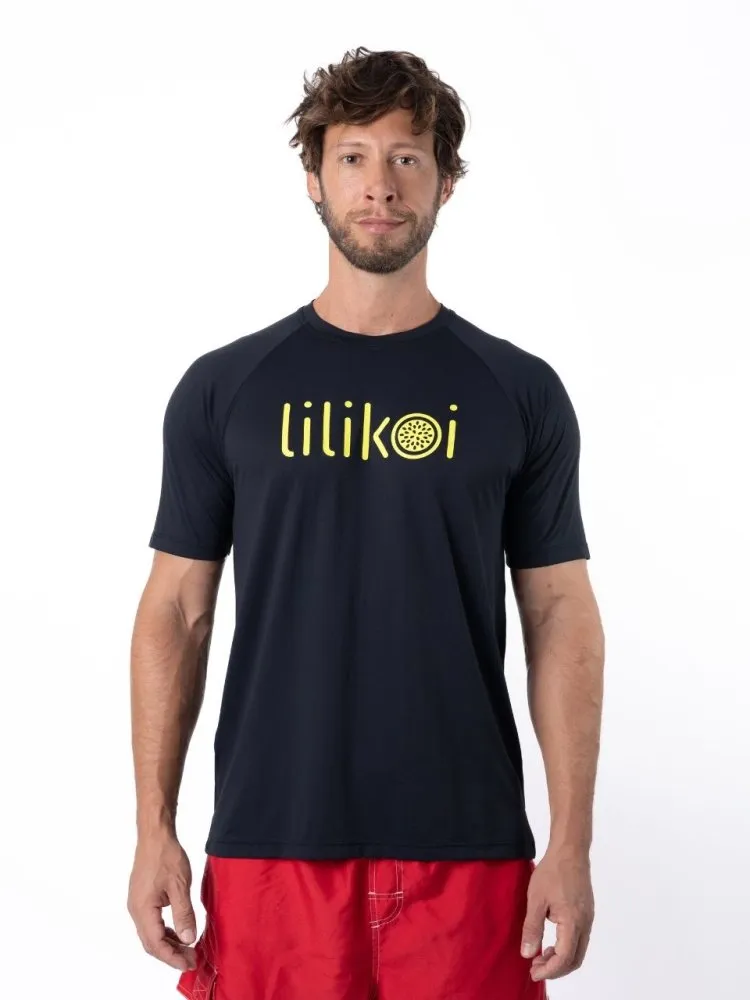 Men's Dri-Fit T-Shirt with LILIKOI logo - BLACK / YELLOW