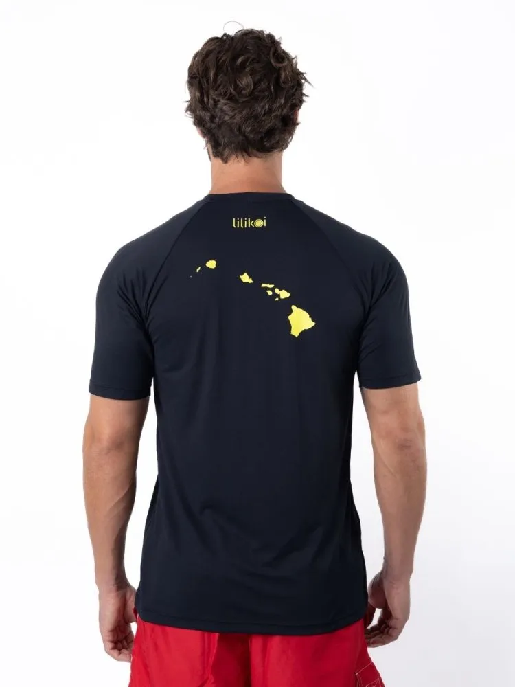 Men's Dri-Fit T-Shirt with LILIKOI logo - BLACK / YELLOW