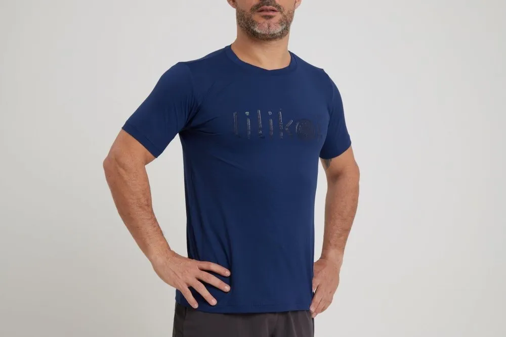 Men's Dri-Fit T-Shirt with LILIKOI logo - NAVY BLUE