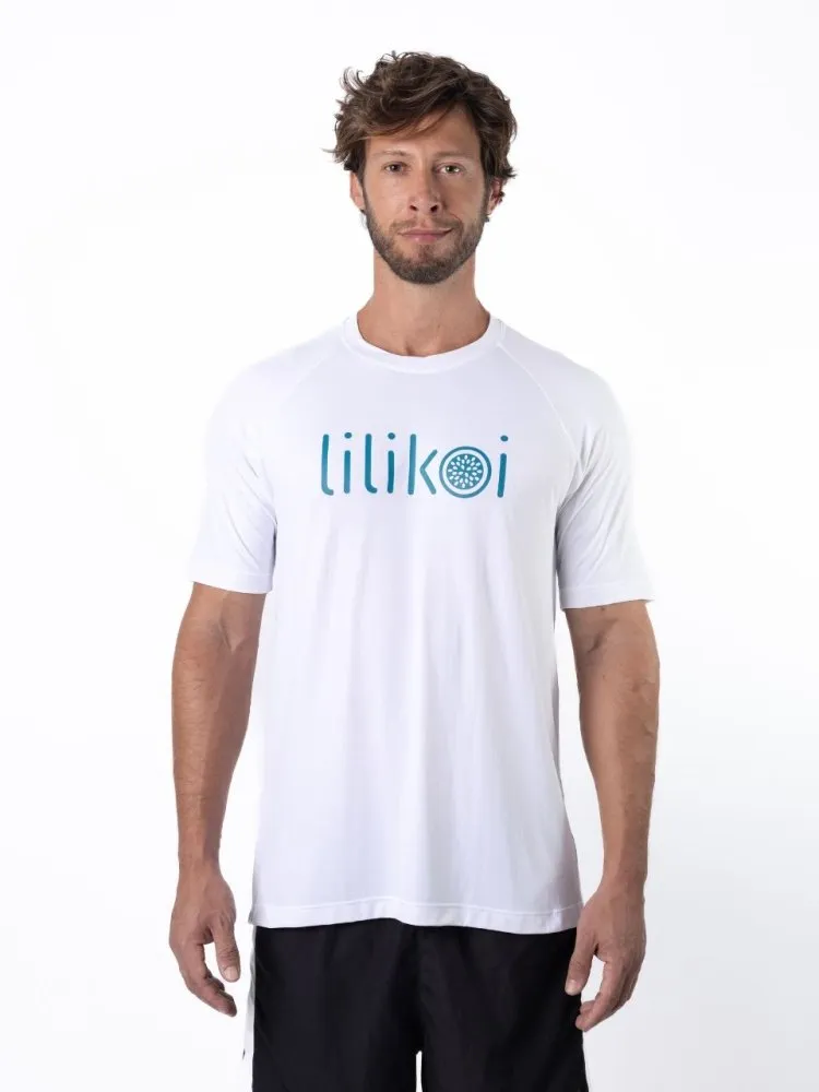 Men's Dri-Fit T-Shirt with LILIKOI logo - WHITE / BLUE