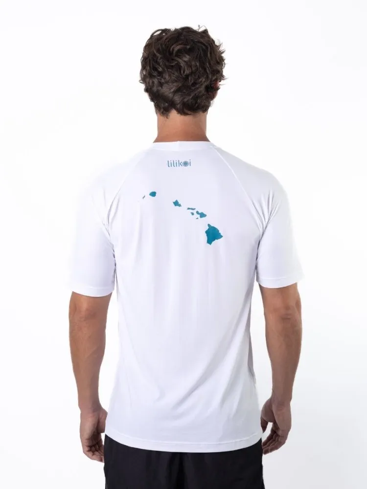 Men's Dri-Fit T-Shirt with LILIKOI logo - WHITE / BLUE