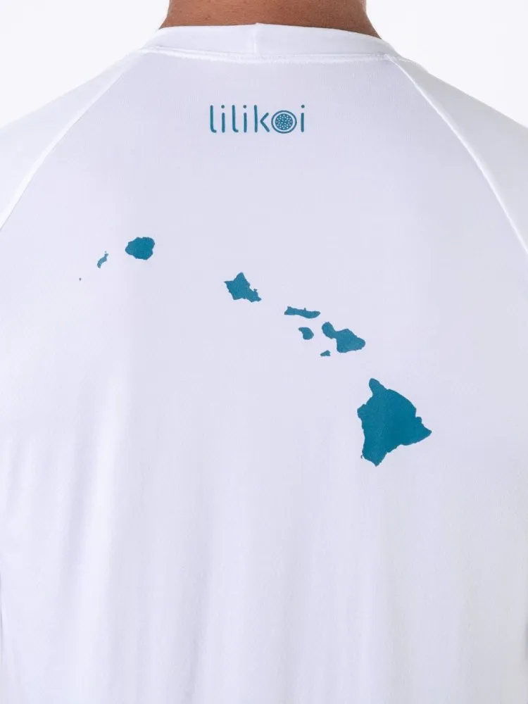 Men's Dri-Fit T-Shirt with LILIKOI logo - WHITE / BLUE