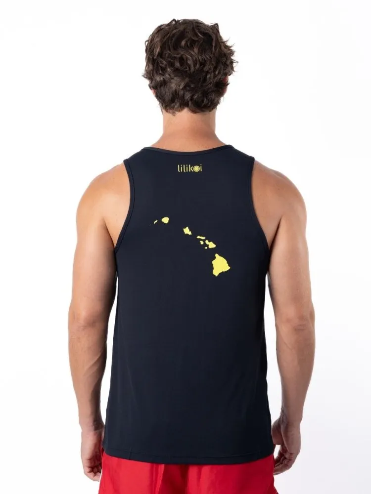 Men's Dri-Fit Tank with LILIKOI logo - BLACK / YELLOW