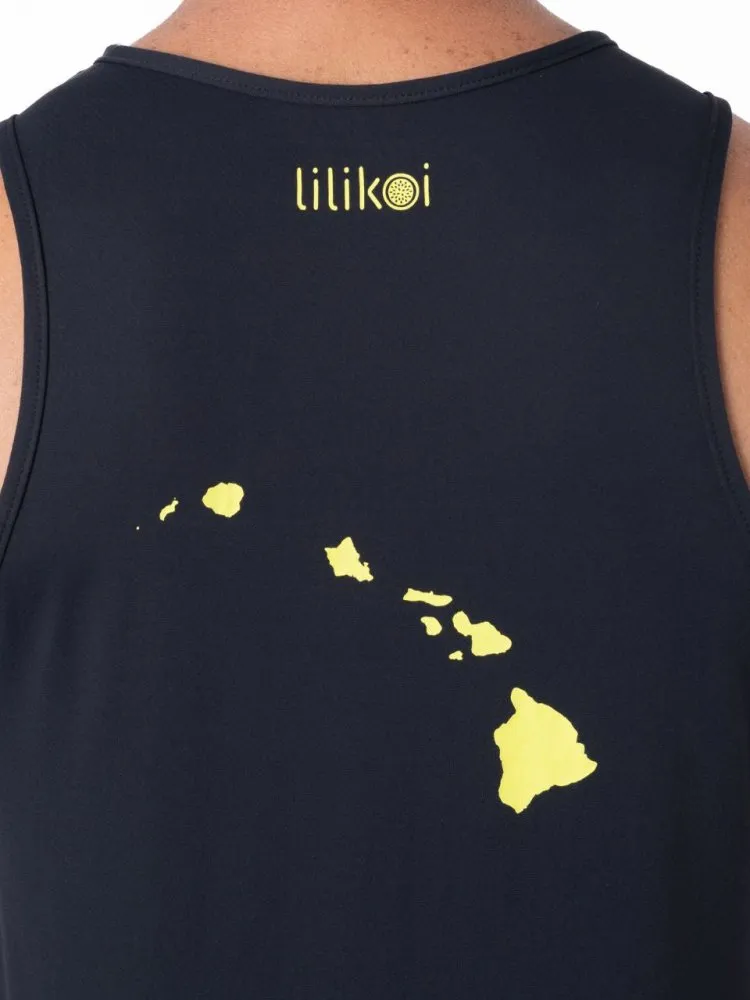 Men's Dri-Fit Tank with LILIKOI logo - BLACK / YELLOW