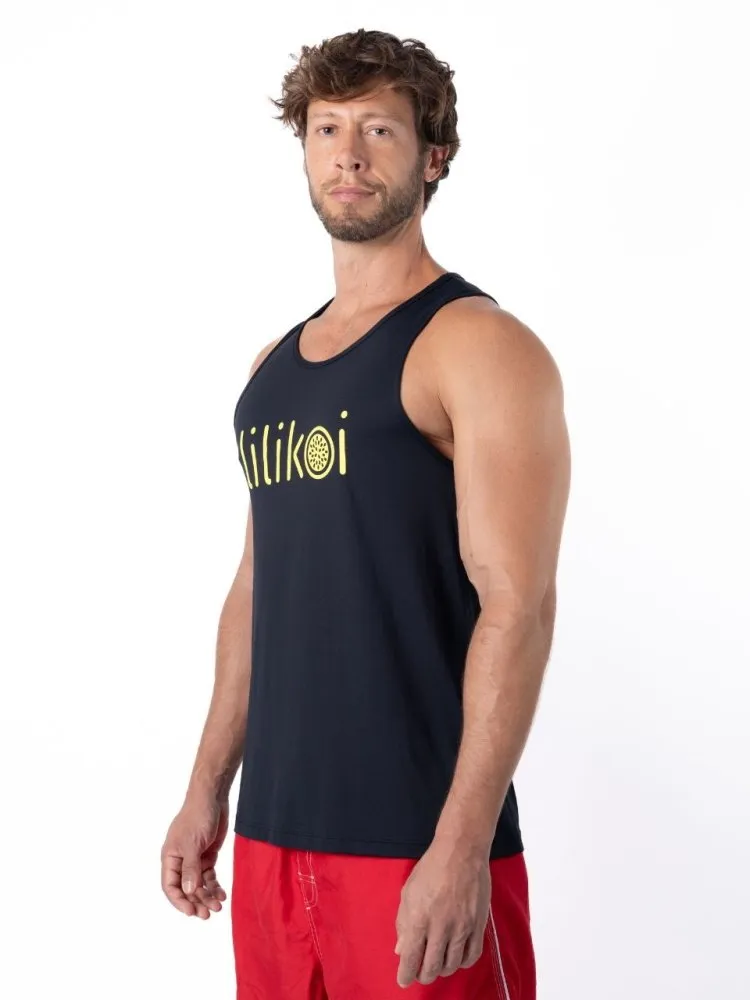 Men's Dri-Fit Tank with LILIKOI logo - BLACK / YELLOW