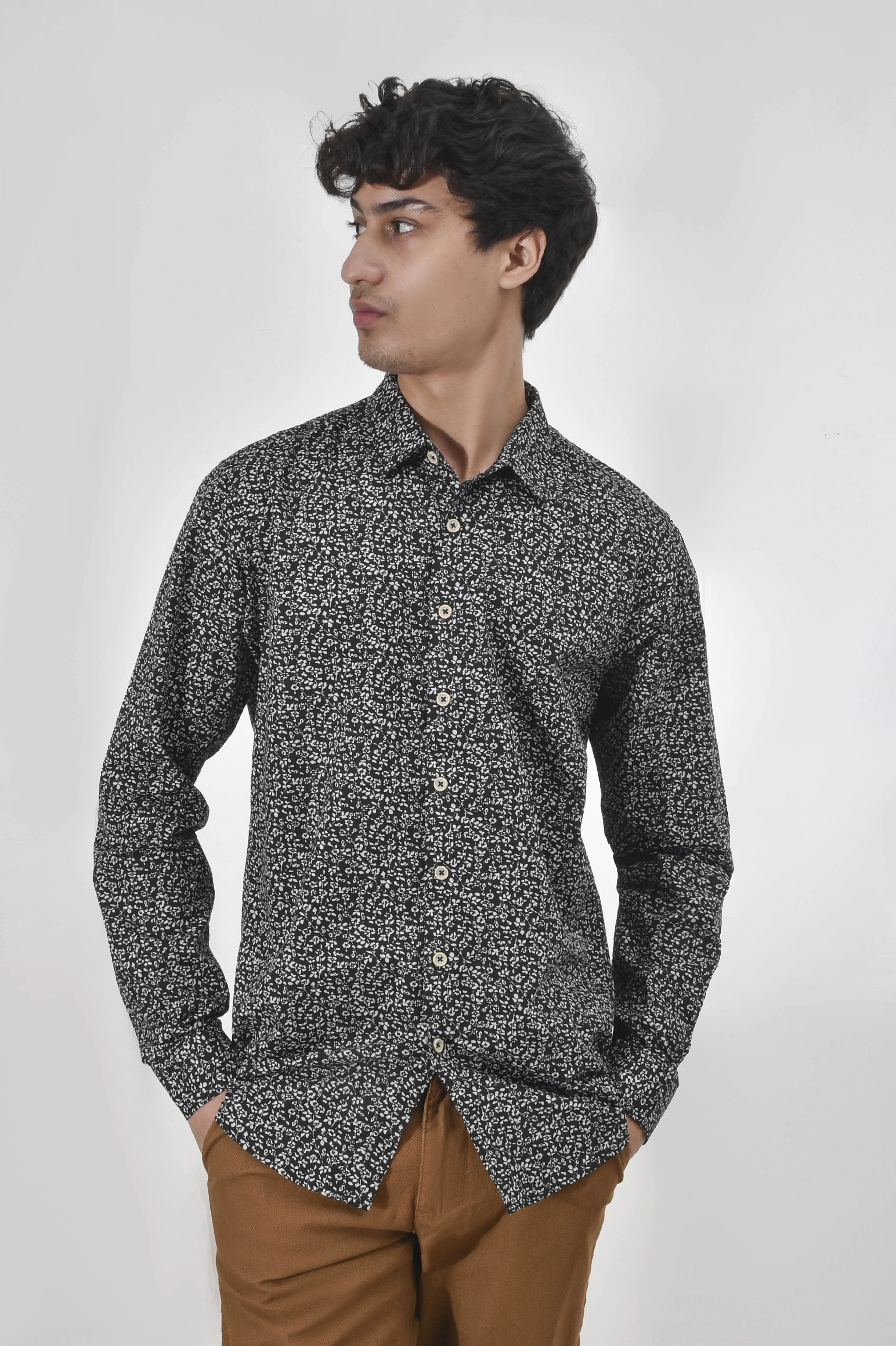 Midnight Flora Printed Shirt