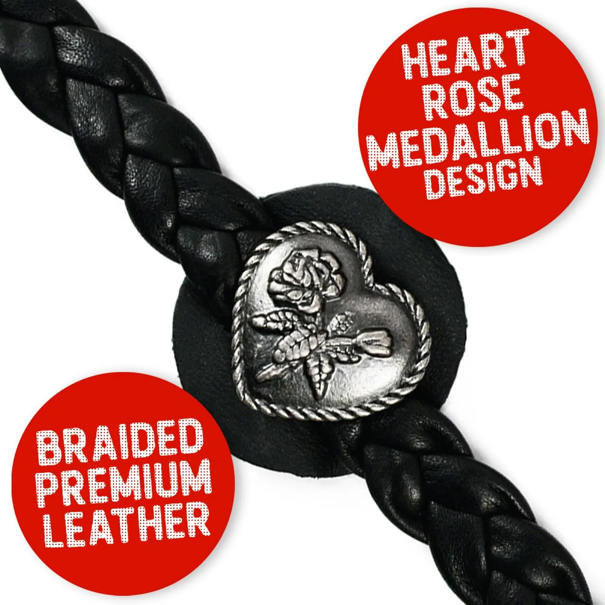 Milwaukee Leather Heart Medallion Vest Extender Genuine Leather