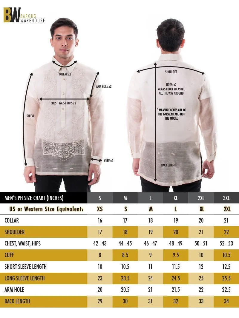 MJ12 - Jusi Pina Barong Tagalog Monochromatic Gold