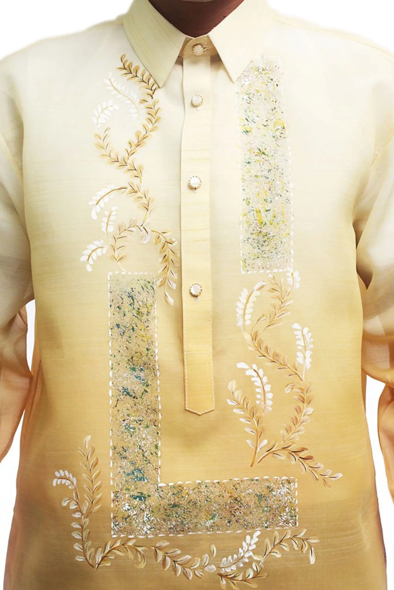 MJ12 - Jusi Pina Barong Tagalog Monochromatic Gold