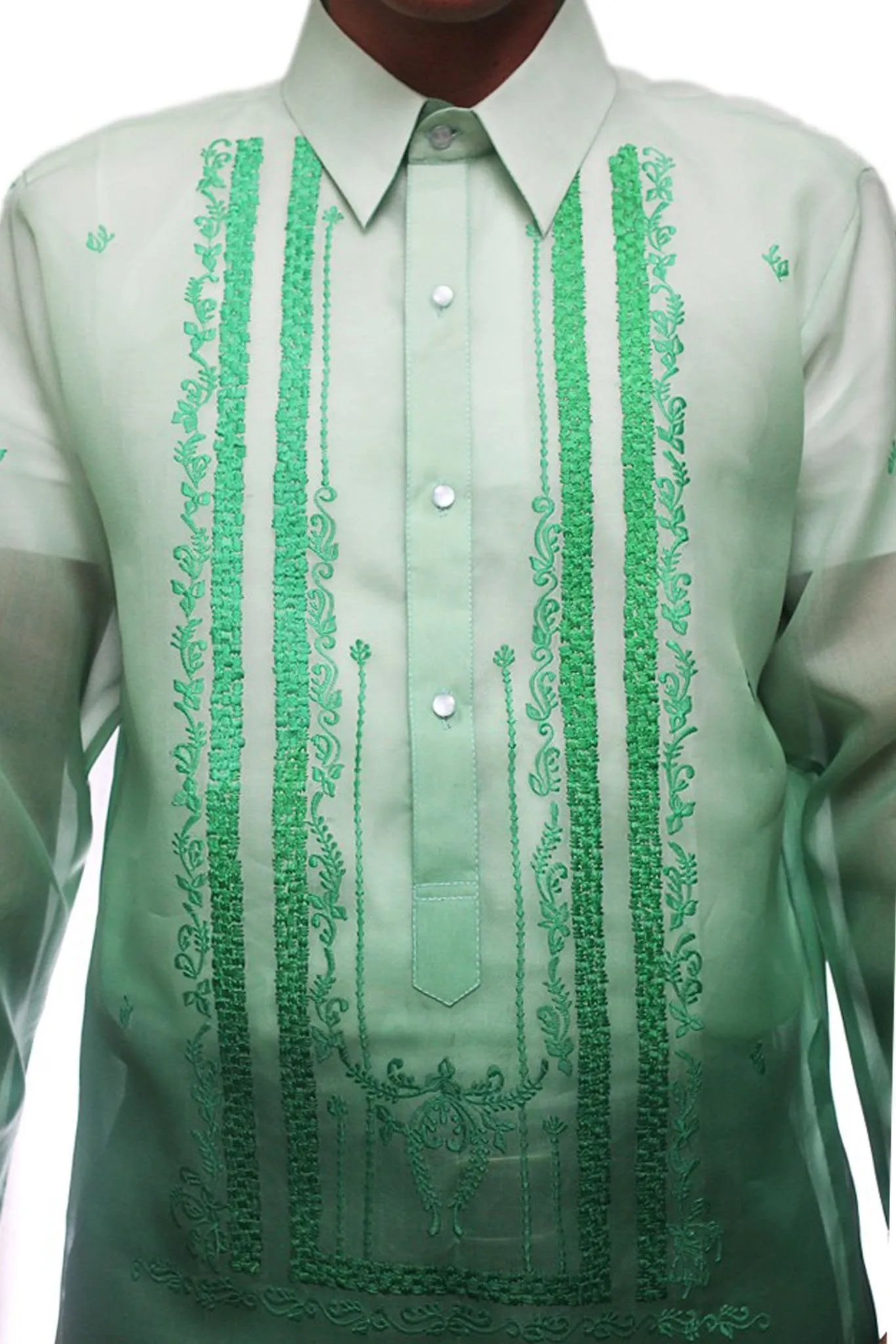 MJ24 - Jusi Barong Tagalog Monochromatic Green