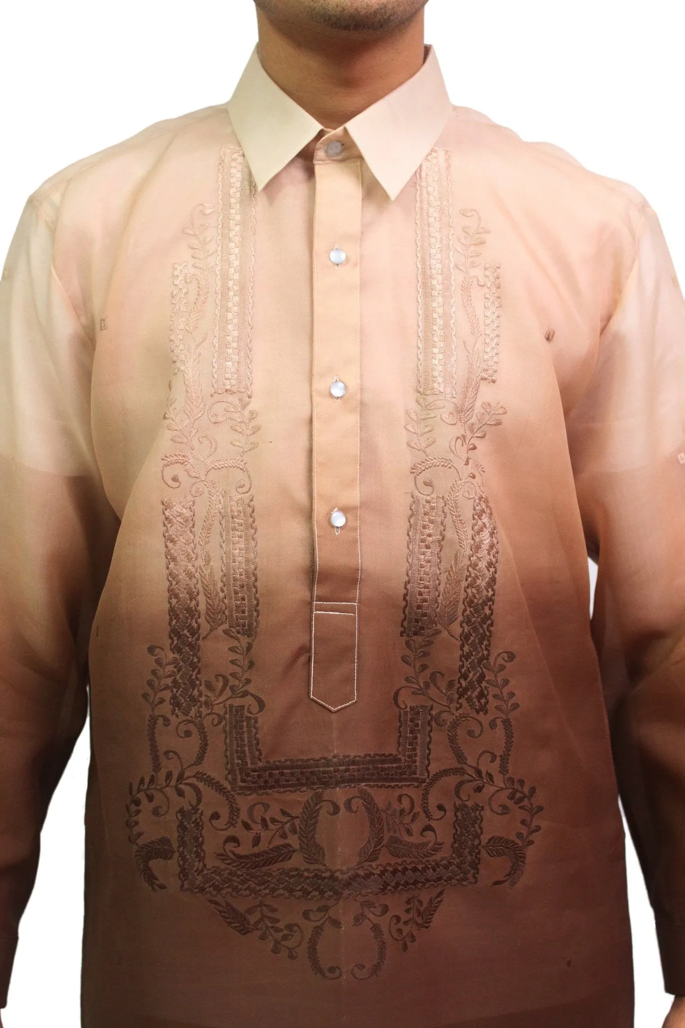 MJ27 - MADE-TO-ORDER - Jusi Barong Tagalog Monochromatic Brown