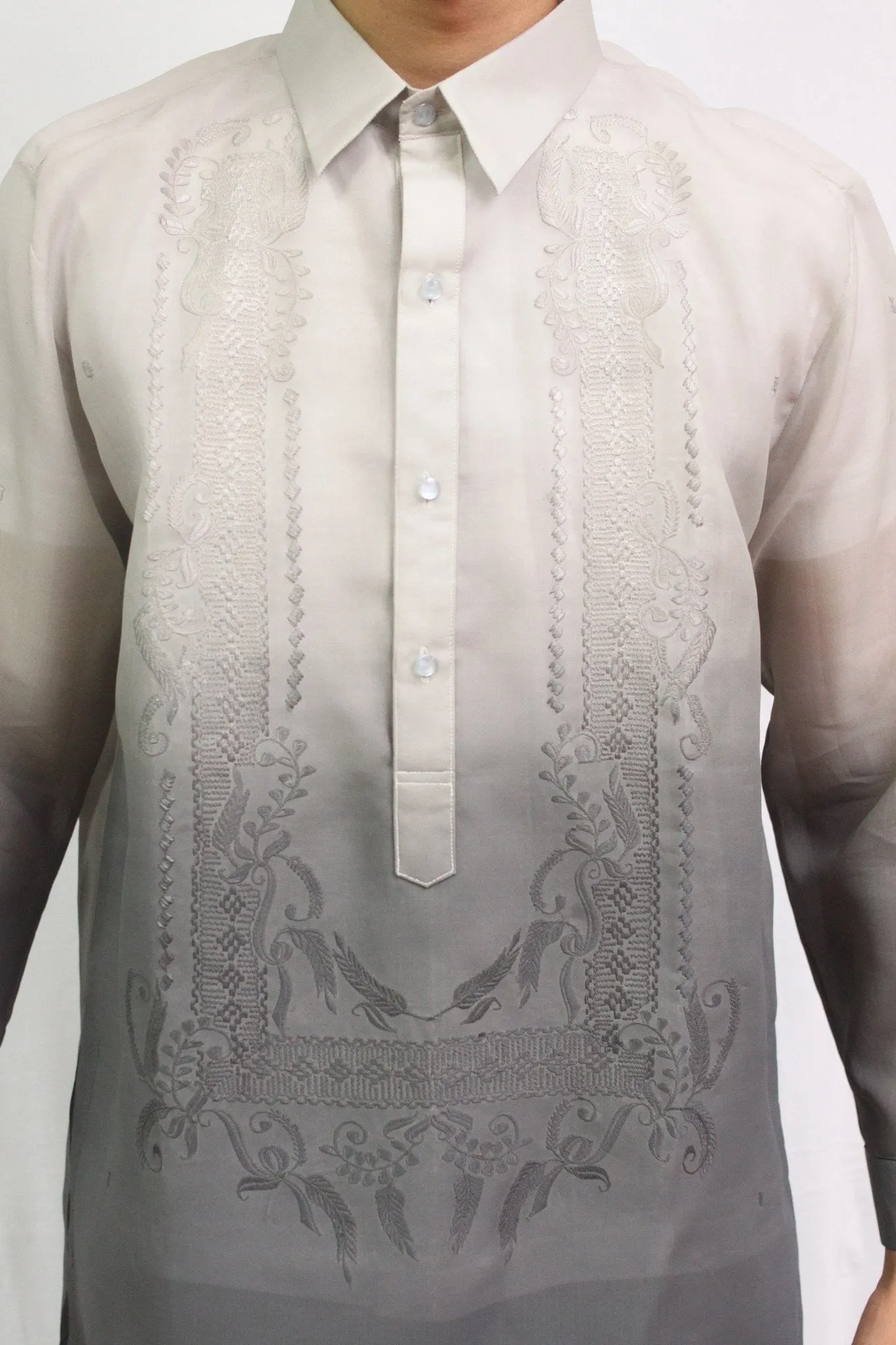 MJ28 - Jusi Barong Tagalog Monochromatic Gray