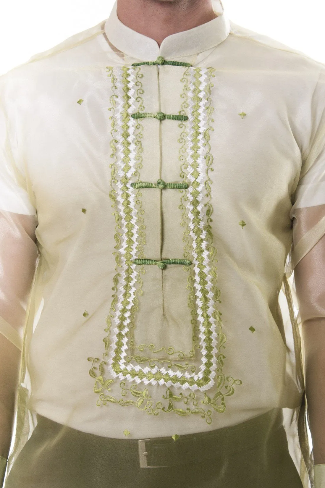 MO14 - Organza Barong Tagalog Green