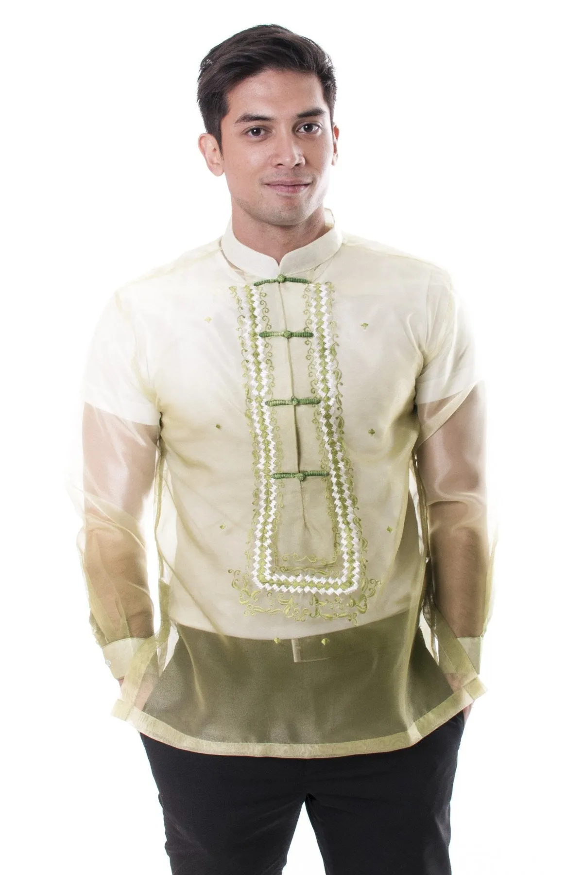 MO14 - Organza Barong Tagalog Green