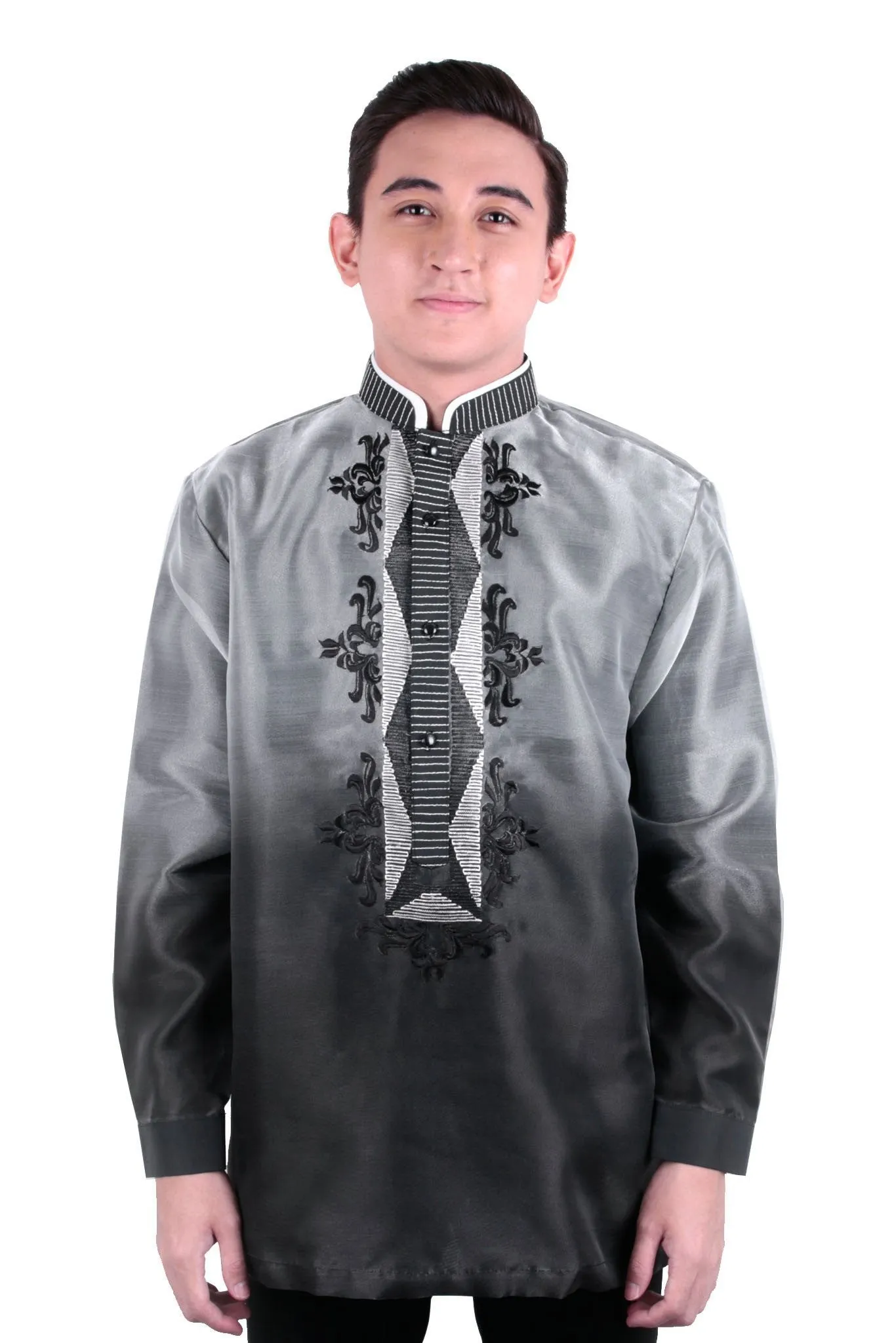 MO30 - MADE-TO-ORDER - Organza Pina Barong Tagalog with Lining Black