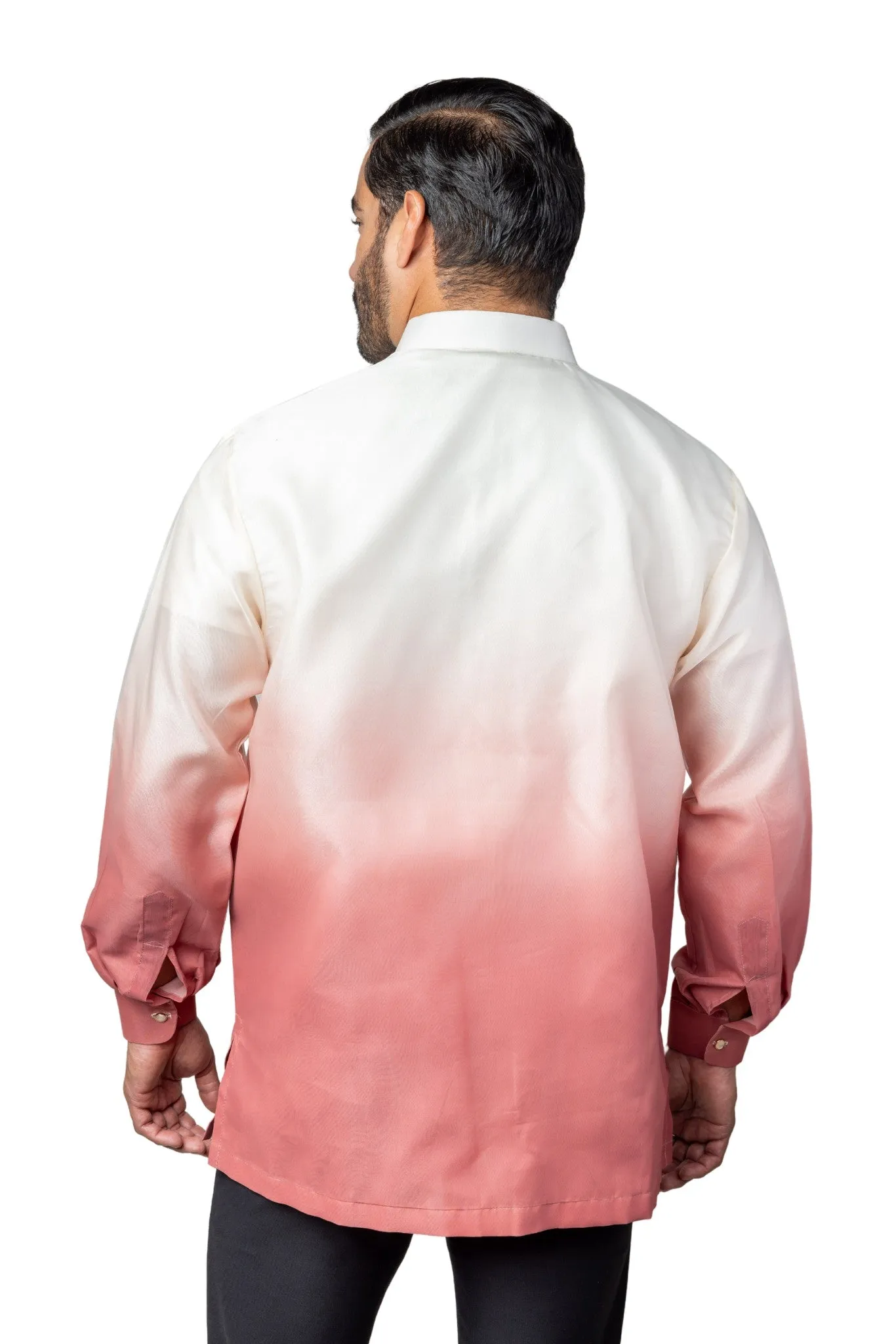 MO38 - Organza Barong Tagalog Monochromatic Old Rose