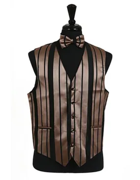 Mocha Stripe Vest Set