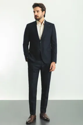 Navy Blue Slim Fit Peak Lapel 2 Piece Suit | GentWith