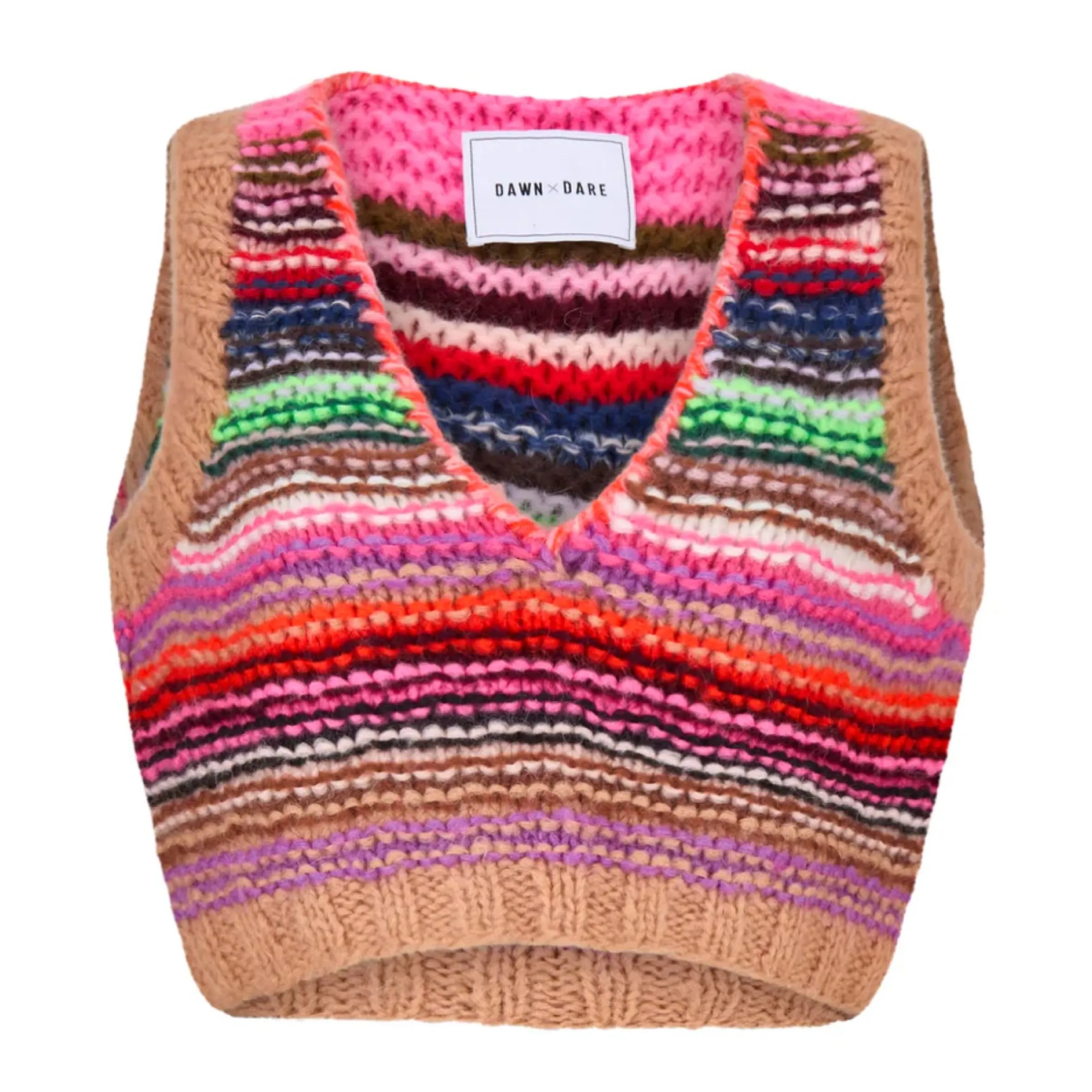 *NEW* Ginny Stripe Vest Almond