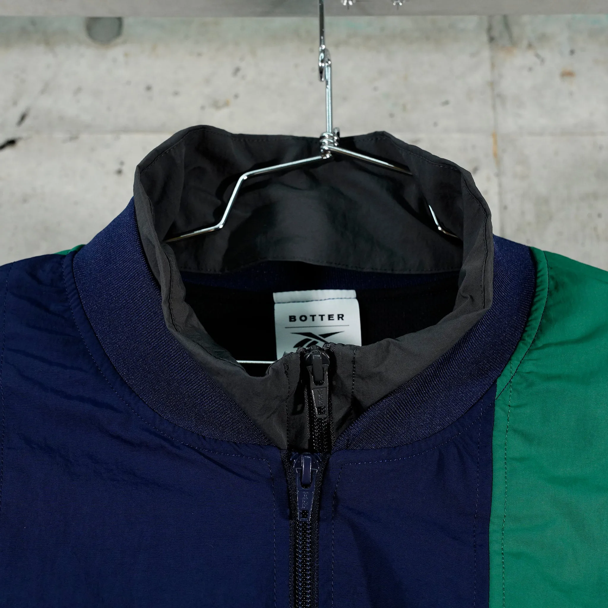 PANELED TRACK JACKET / NAVY/FOREST GREEN