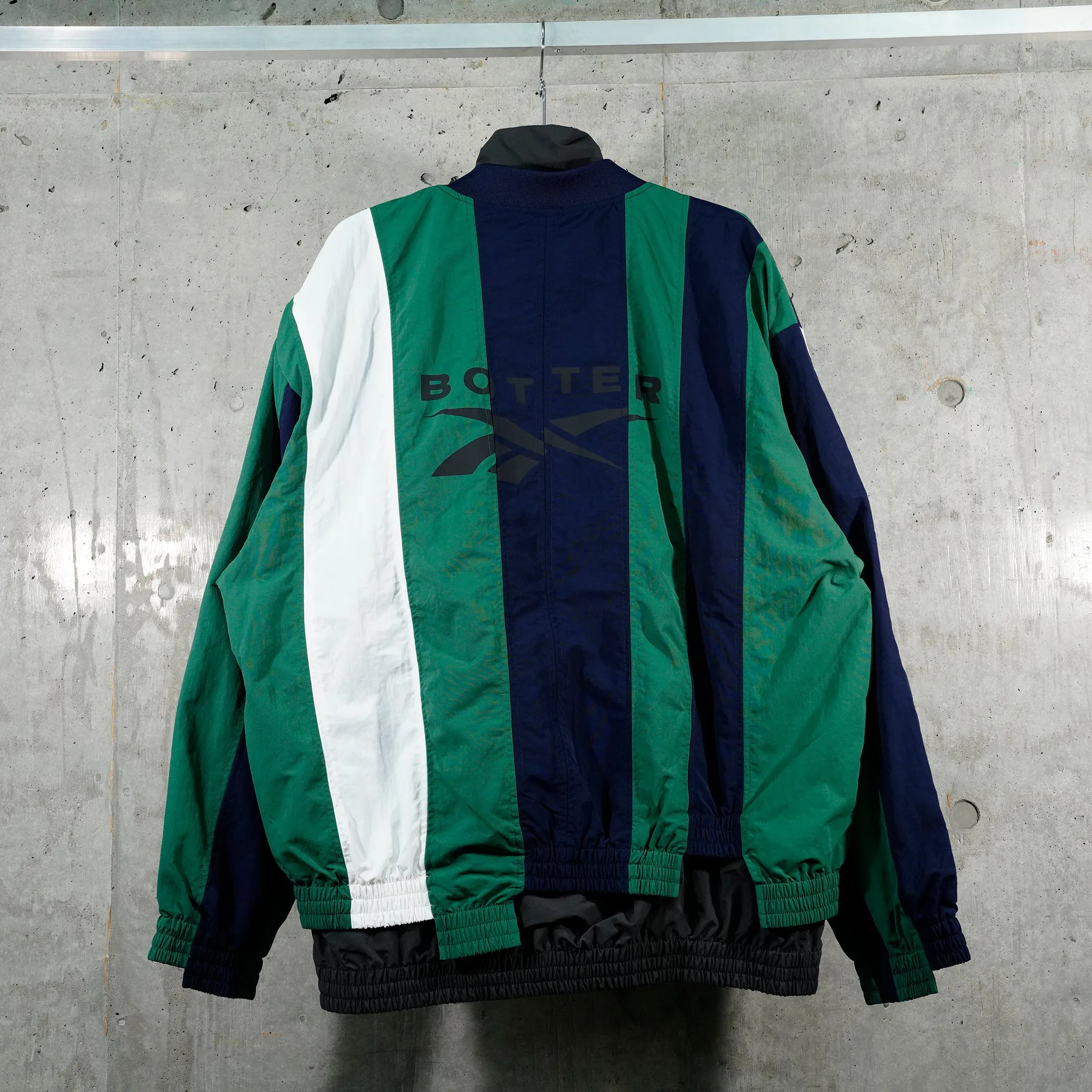 PANELED TRACK JACKET / NAVY/FOREST GREEN