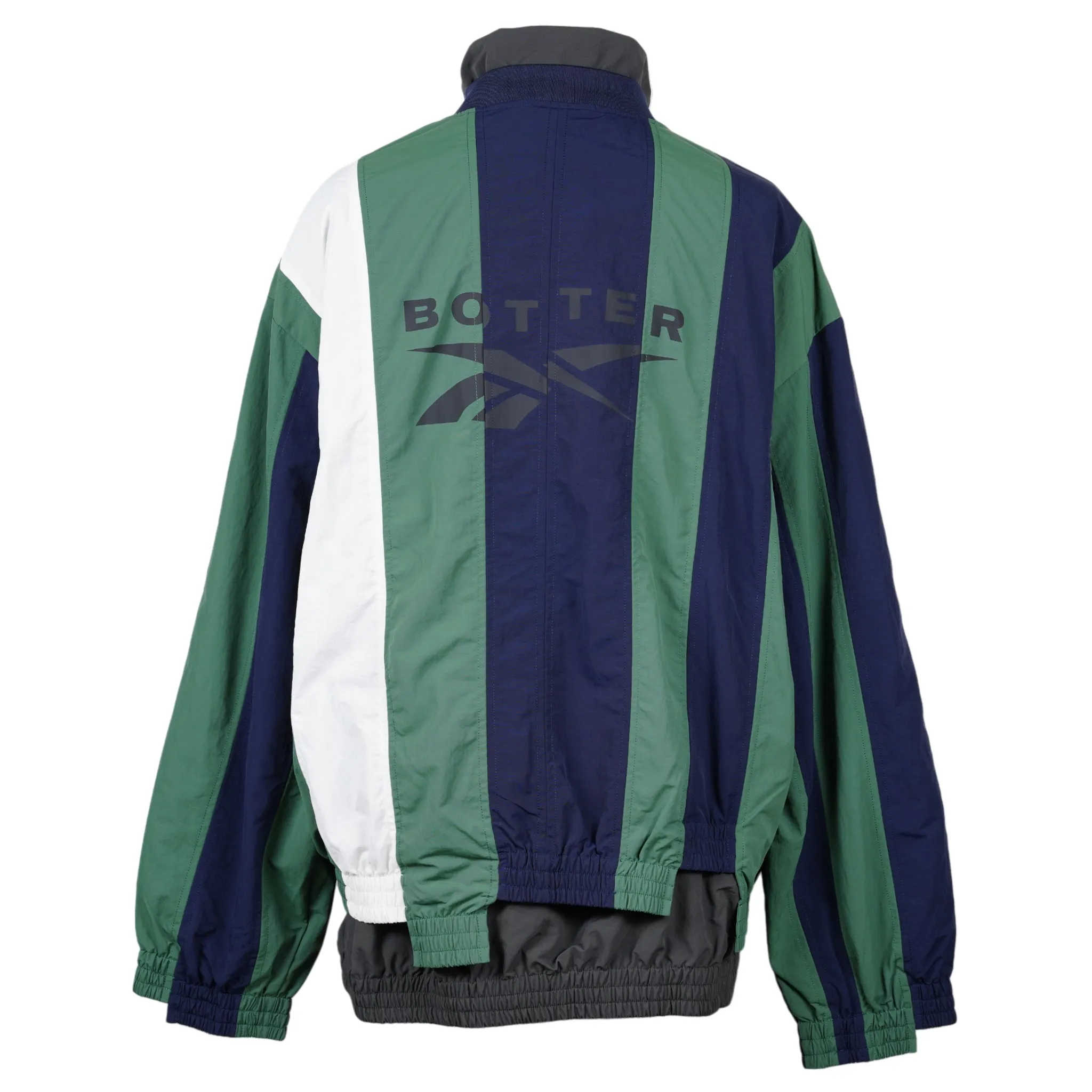 PANELED TRACK JACKET / NAVY/FOREST GREEN