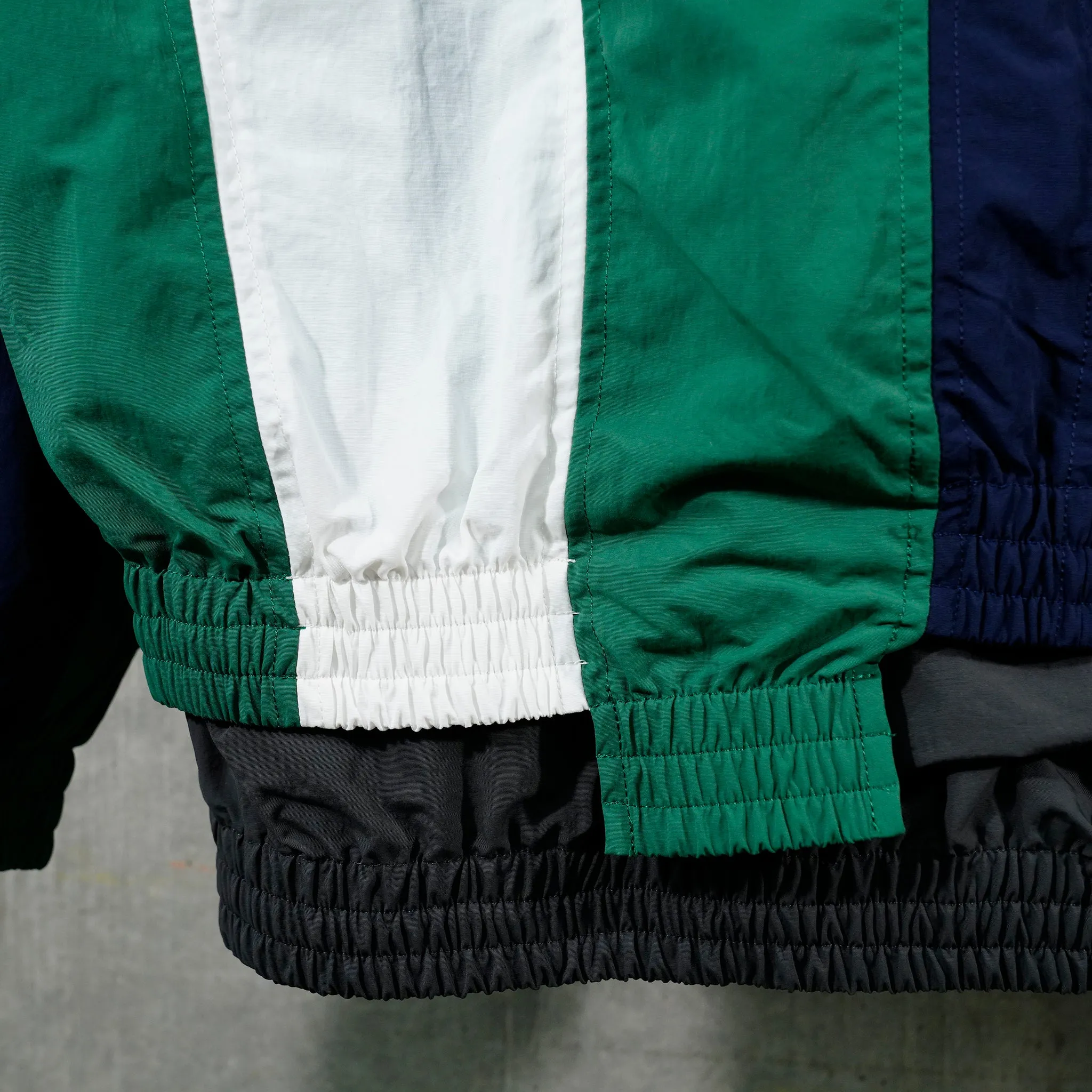 PANELED TRACK JACKET / NAVY/FOREST GREEN