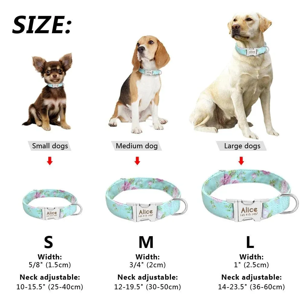 Personalized Nylon Pet Dog Tag Collar