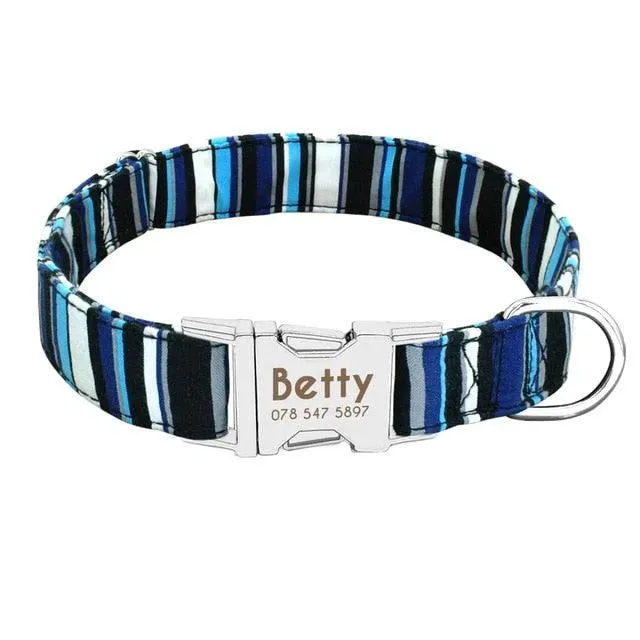 Personalized Nylon Pet Dog Tag Collar