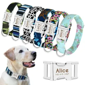 Personalized Nylon Pet Dog Tag Collar