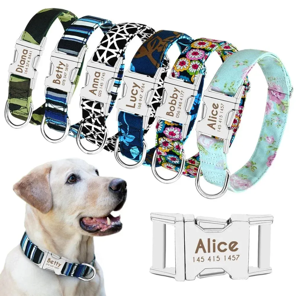 Personalized Nylon Pet Dog Tag Collar