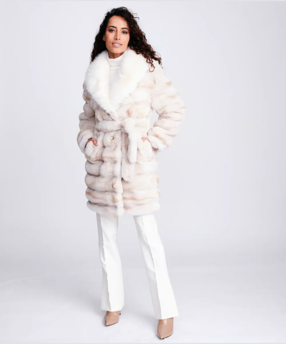 PIA ROSSINI KEEVA HONEYCOMB ECO FAUX FUR COAT