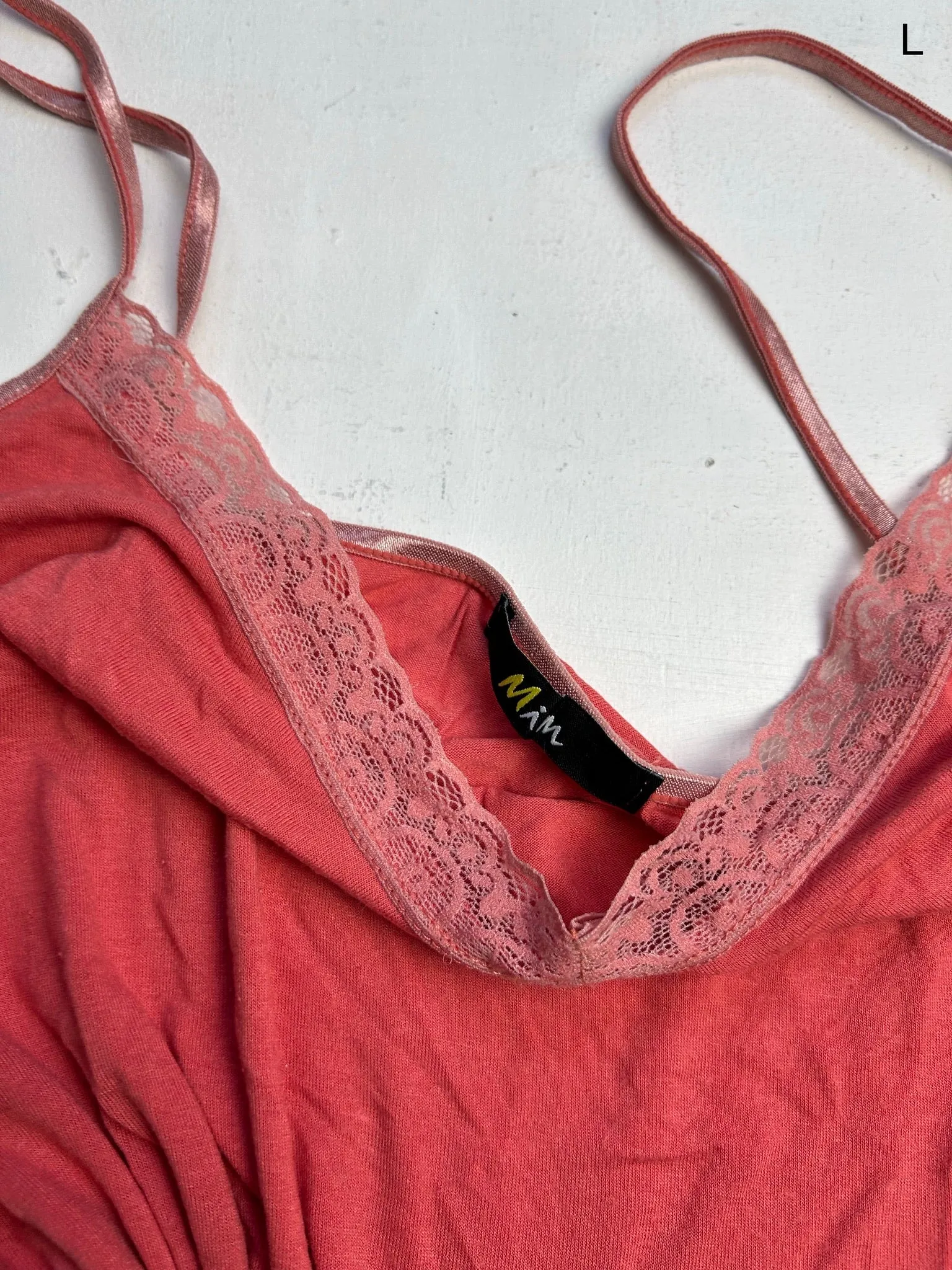 Pink lace 90s y2k vintage cami top (L)