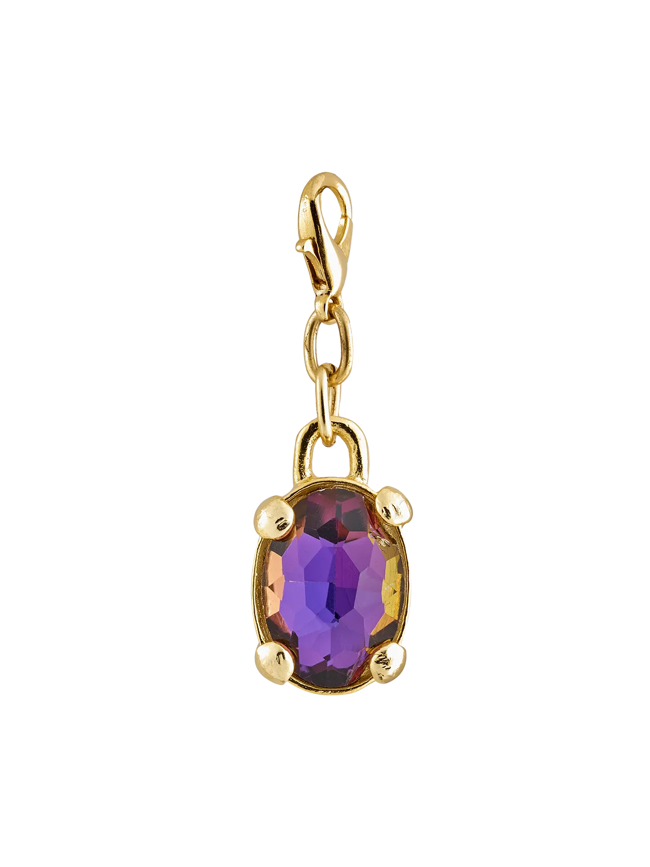 Purple Diamond Charm Gold