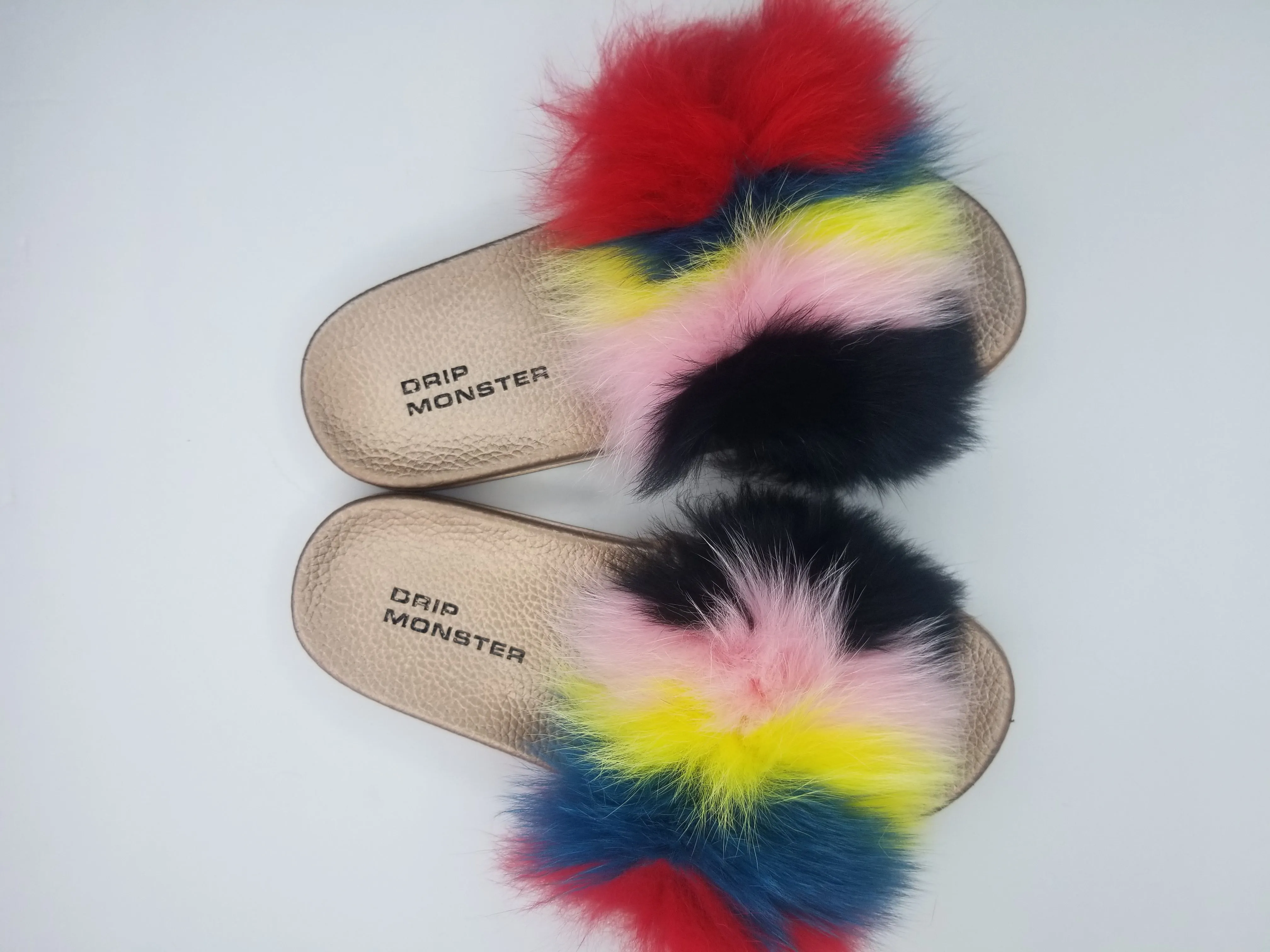 "Kaleidoscope Fun" Fluffy Fur Slippers