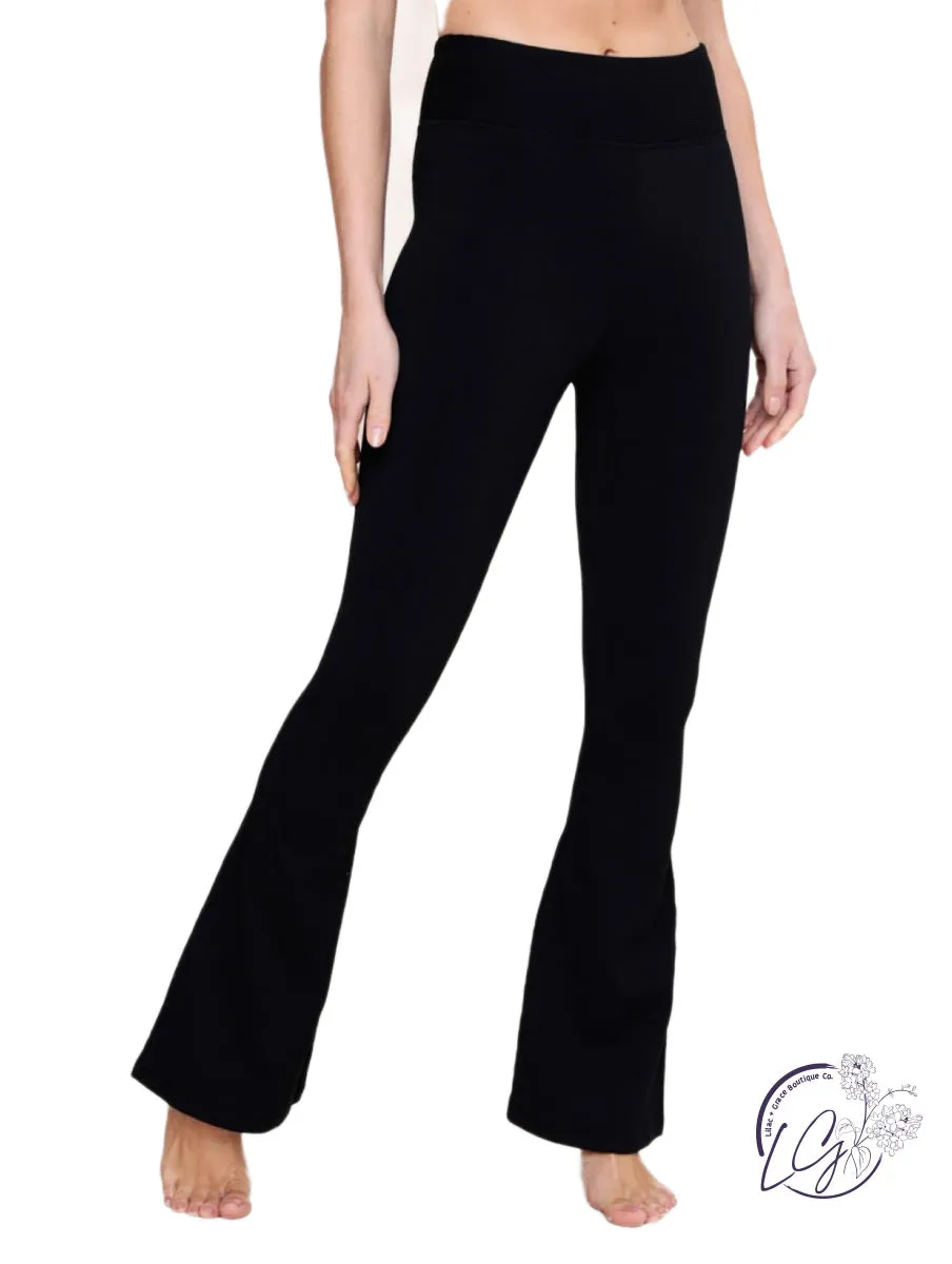 Ribbed Flare High-Rise Leggings