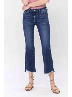 Satisfied Mid Rise Crop Flare Jeans