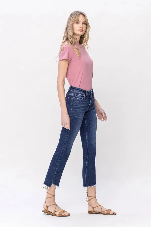 Satisfied Mid Rise Crop Flare Jeans