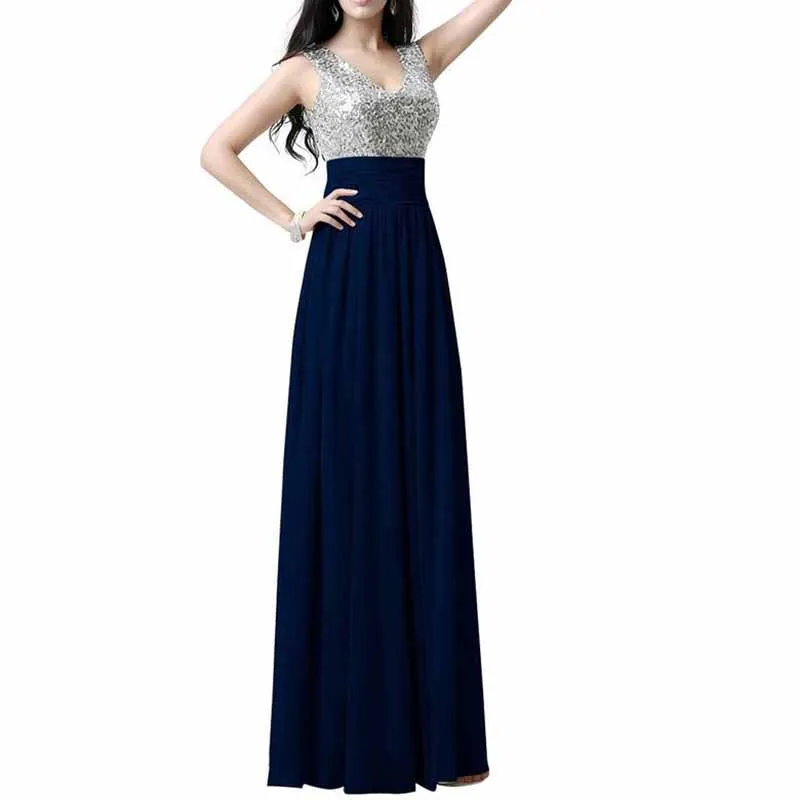 Sequin Top Bridesmaid Dress Chiffon Floor-Length Bridesmaid Dress100 colors