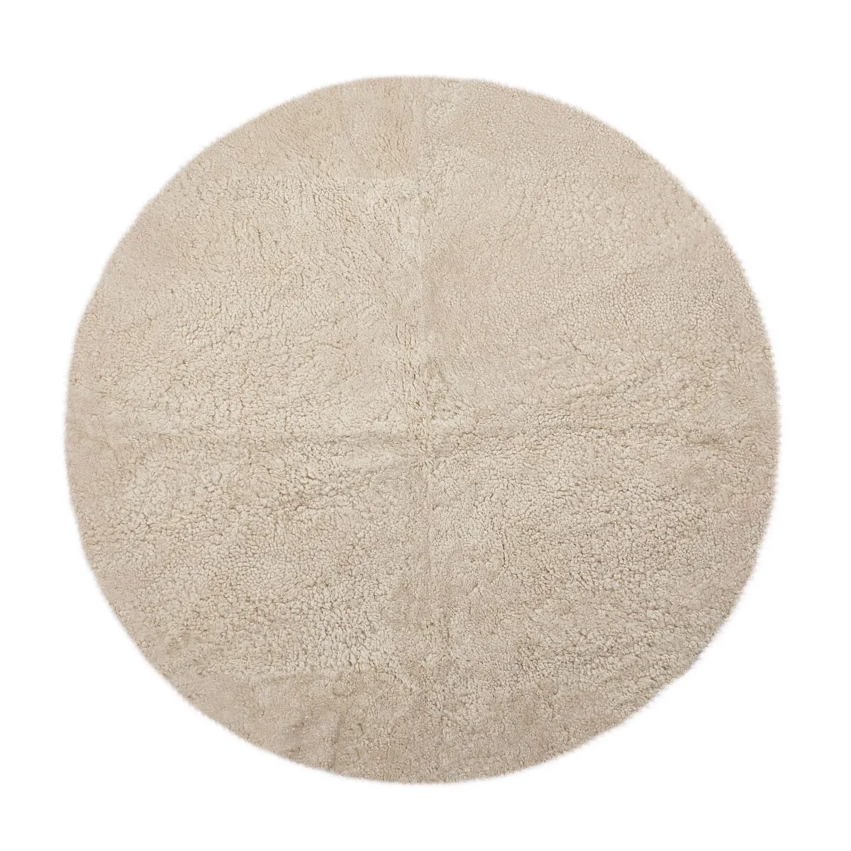 Short Wool Curly Sheepskin Design Rug | Ø180 cm