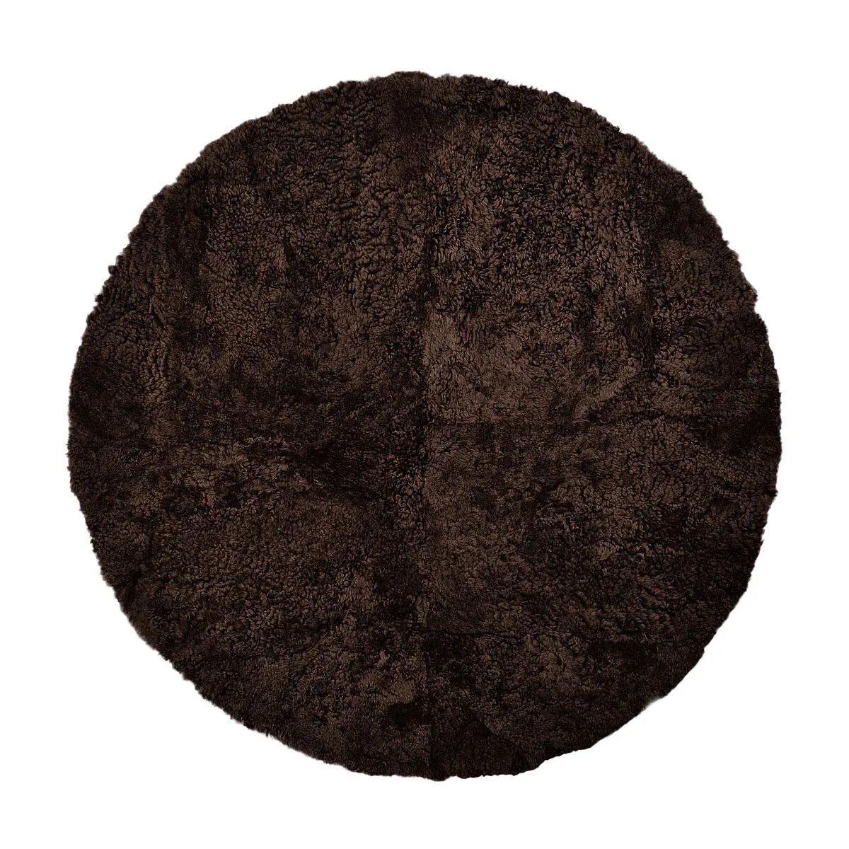 Short Wool Curly Sheepskin Design Rug | Ø180 cm