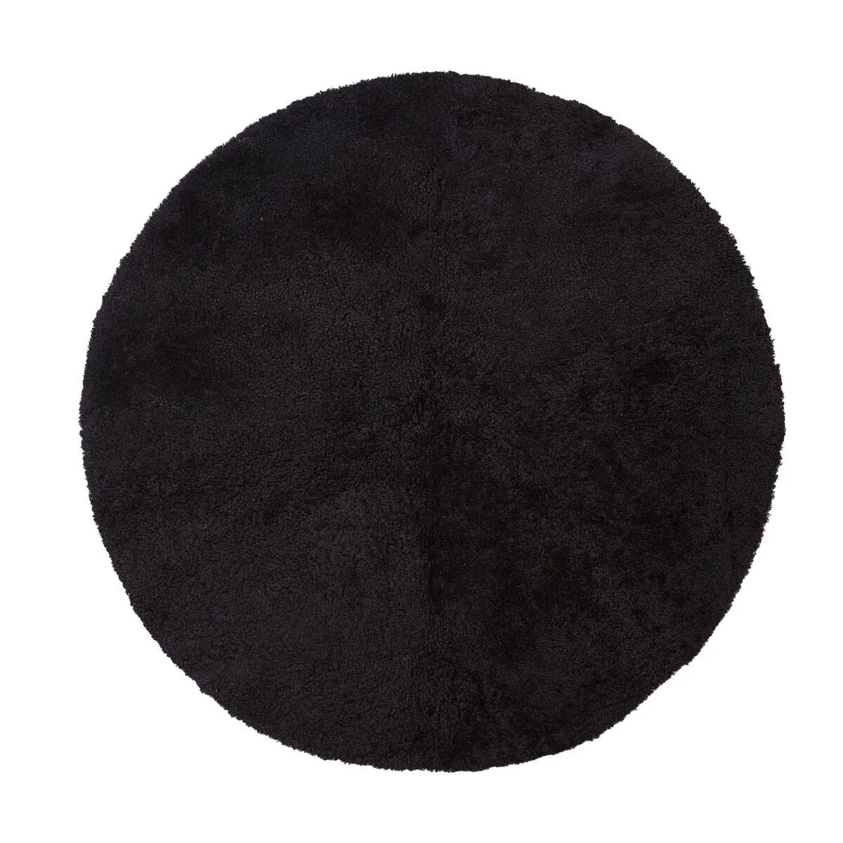 Short Wool Curly Sheepskin Design Rug | Ø180 cm