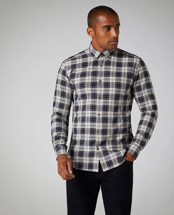 Slim Fit Checked Cotton Shirt