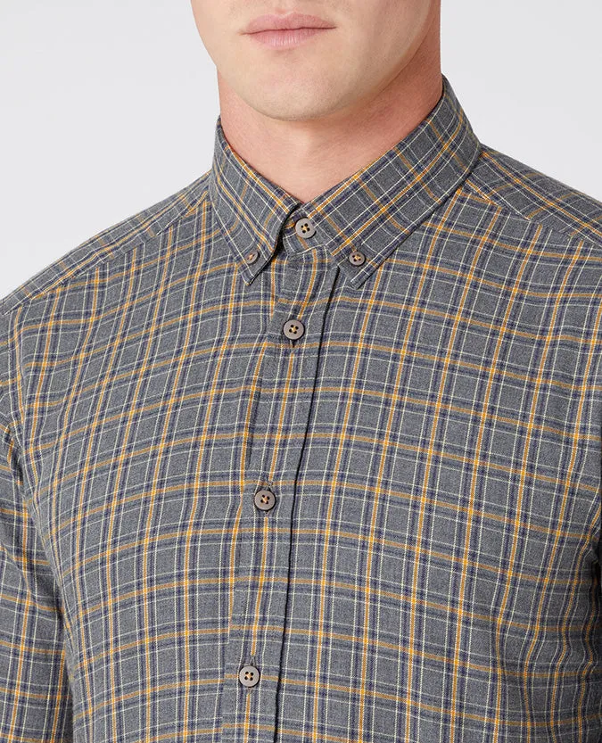 Slim Fit Cotton Checked Shirt