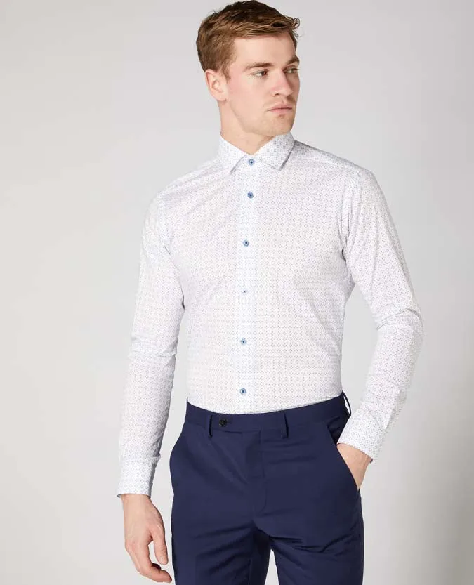 Slim Fit Cotton Stretch Print Shirt