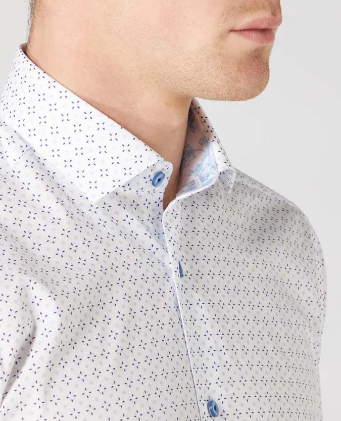 Slim Fit Cotton Stretch Print Shirt