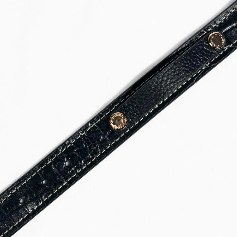 Slim Obsidian Leather Collar