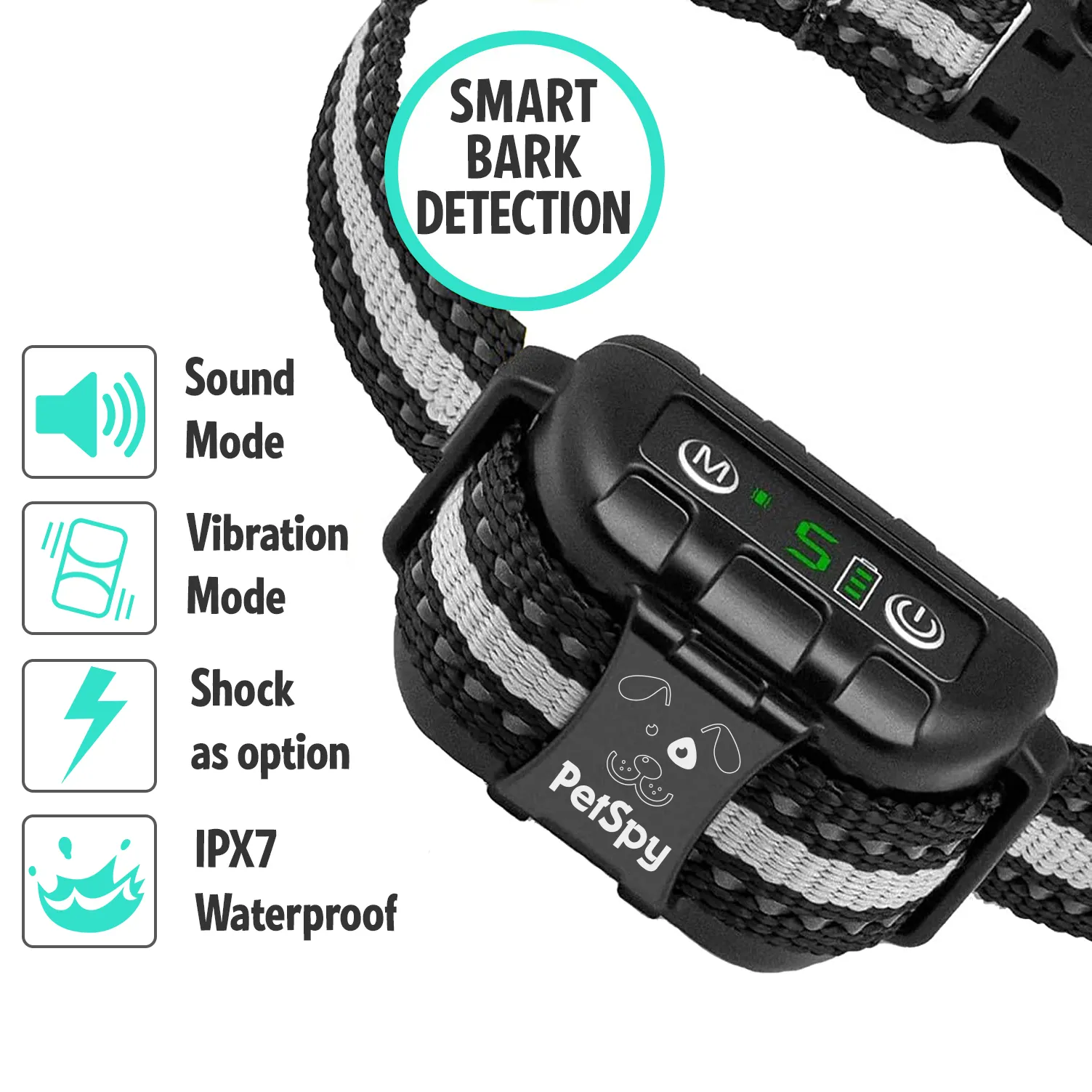 Smart Dog Bark Control Collar - Smart bark collar, 3 Training Modes